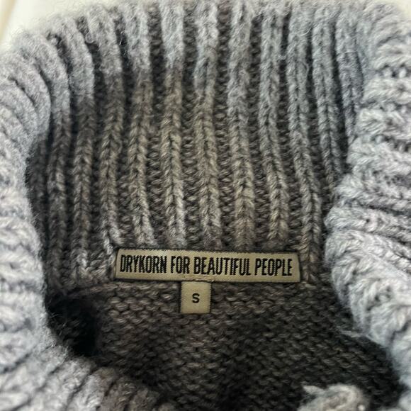 Drykorn for Beautiful People Gray Wool Thick Knit Pullover Sweater Men's S - Picture 6 of 8